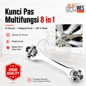 Kunci pas multifungsi 8 in 1 hexagon wrench CR-V steel