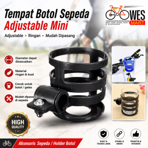Tempat botol sepeda hitam adjustable ringan