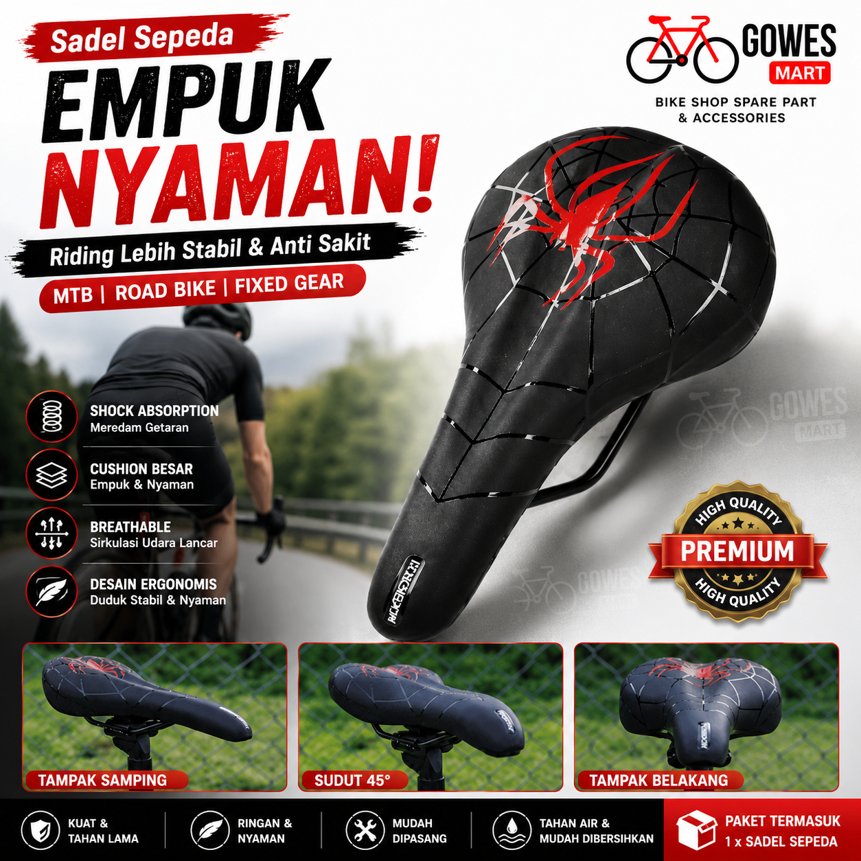 Sadel sepeda empuk VERDENERGIA SX-603