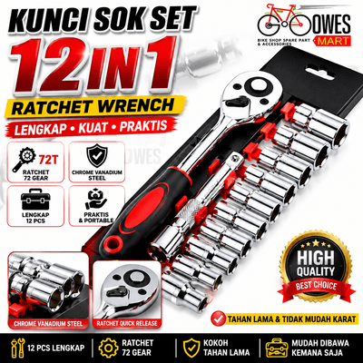 kunci sok set 12 in 1 stainless steel