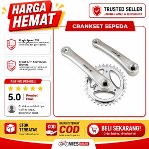Crankset sepeda single speed 33T arm aluminium 165mm